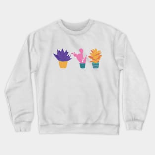 Cute colorful Succulents Print pattern Crewneck Sweatshirt